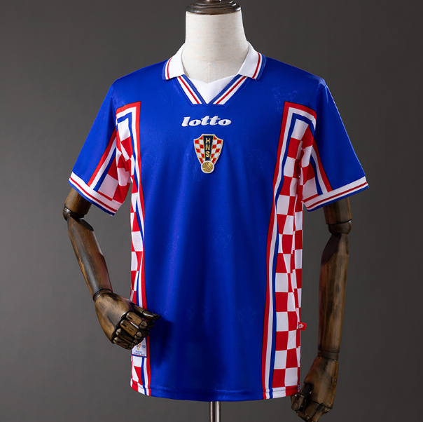 1998 Croatia Retro Away Soccer Jersey Shirt